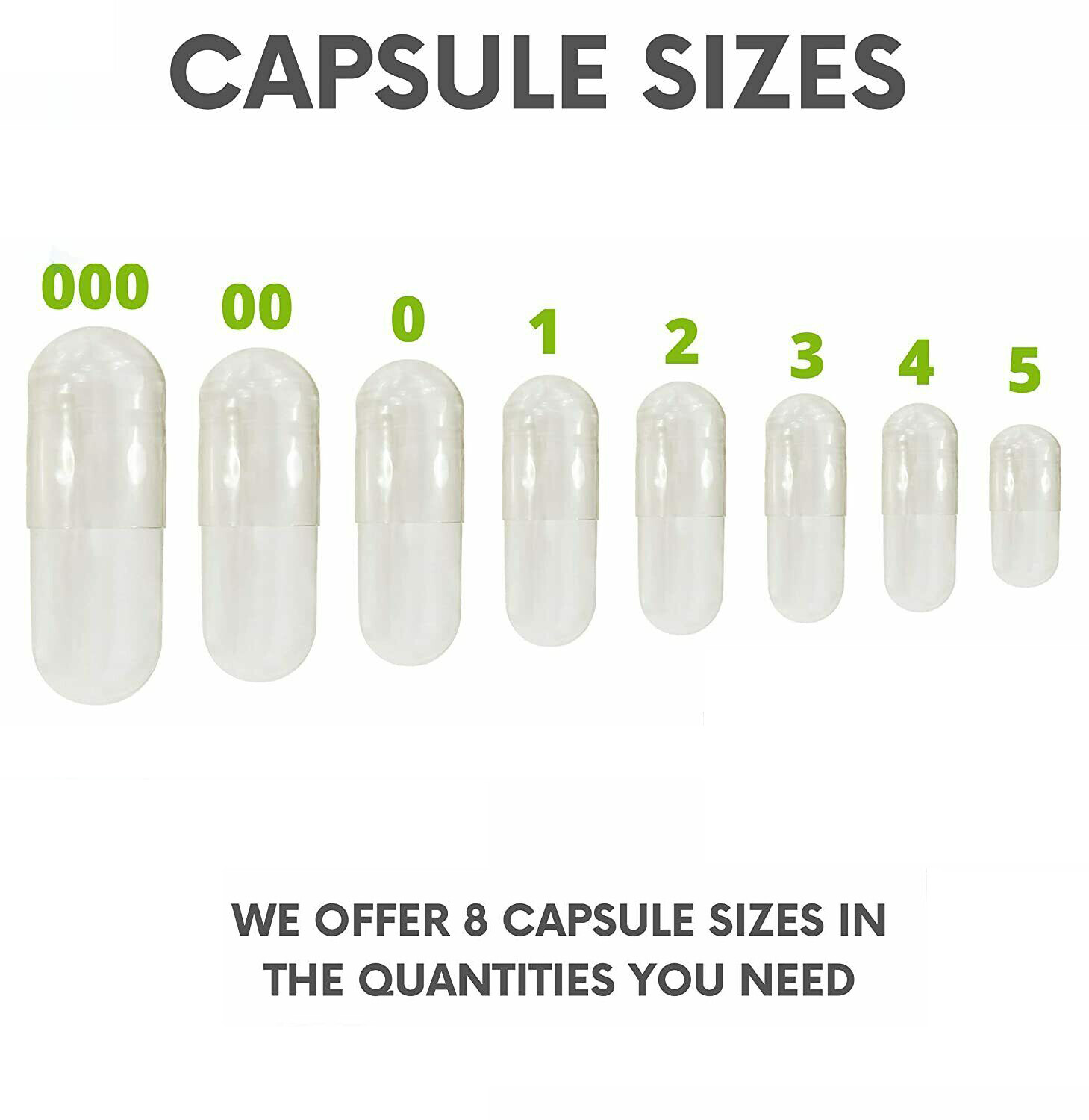 Empty Vegan Capsules – Sizes 0 – USA Kosher / Halal Gel Caps By FDC NUTRITION