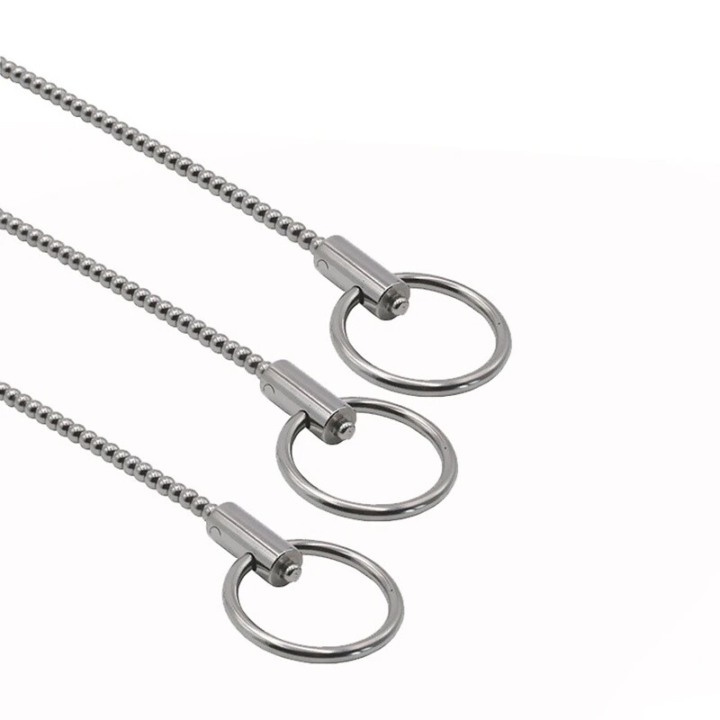 Male E-stim Shock Stainless Steel Dilator Stretcher Urethral Plug Sounding Beads