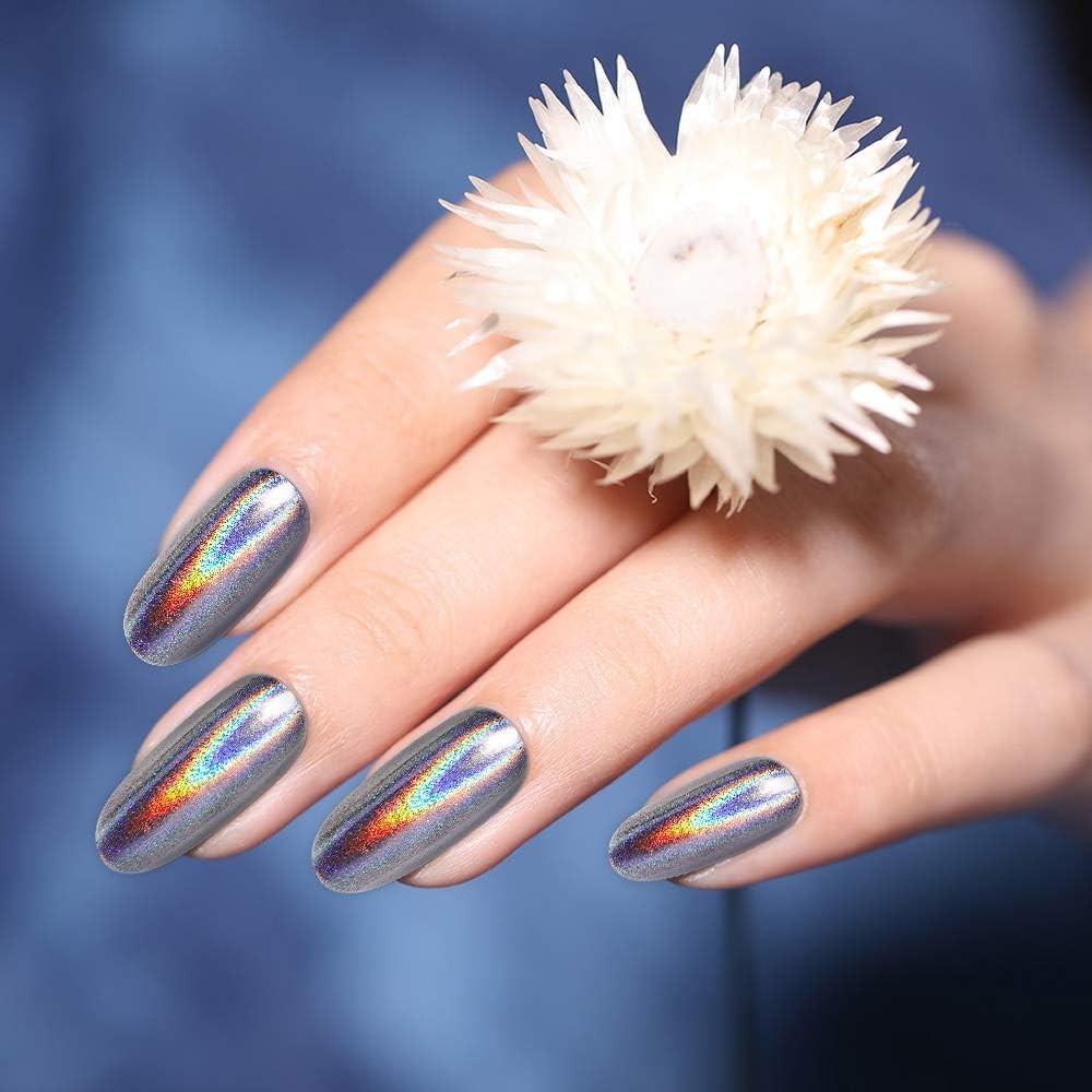 16 Jars Chrome Nail Powder Set: Holographic & Chameleon Pigments for Nail Art