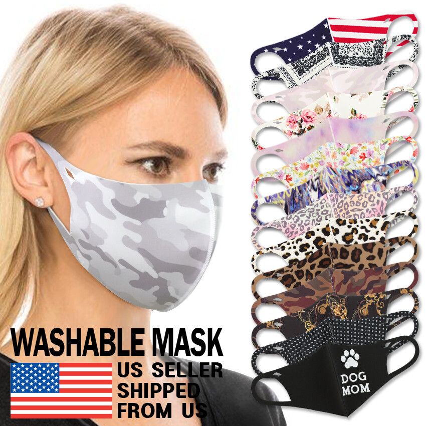 Washable Mask – Unisex Adult Reusable Breathable 3D Face Stretch Spandex Fabric