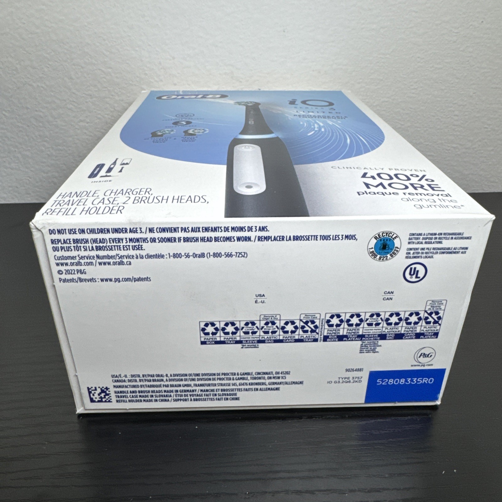 Oral-B iO Series 3 Limited Electric Toothbrush Black w/ 2 Brush Heads Open Box
