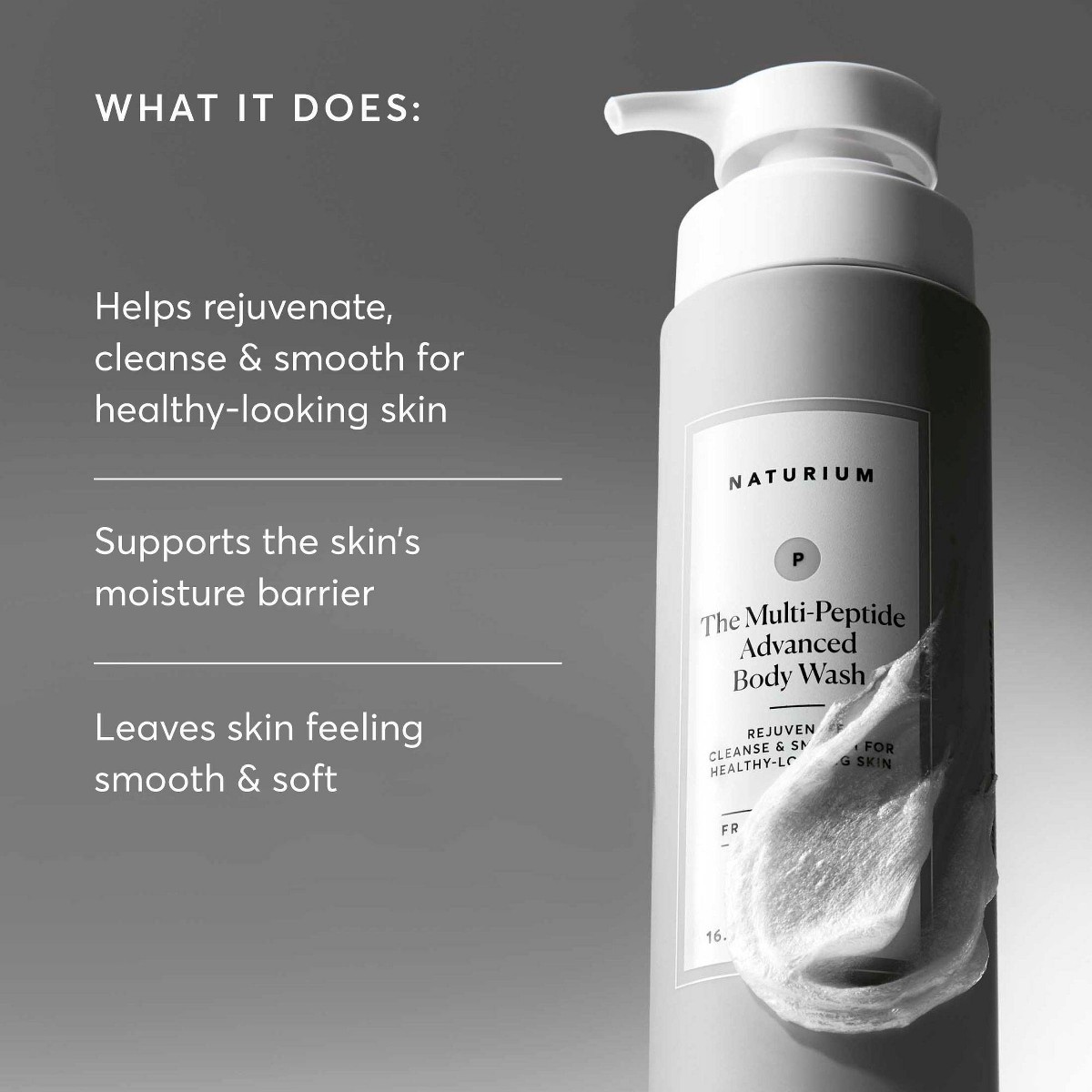 Naturium Multi-Peptide Advanced Body Wash – 16.9 fl oz: For Normal, Combination,
