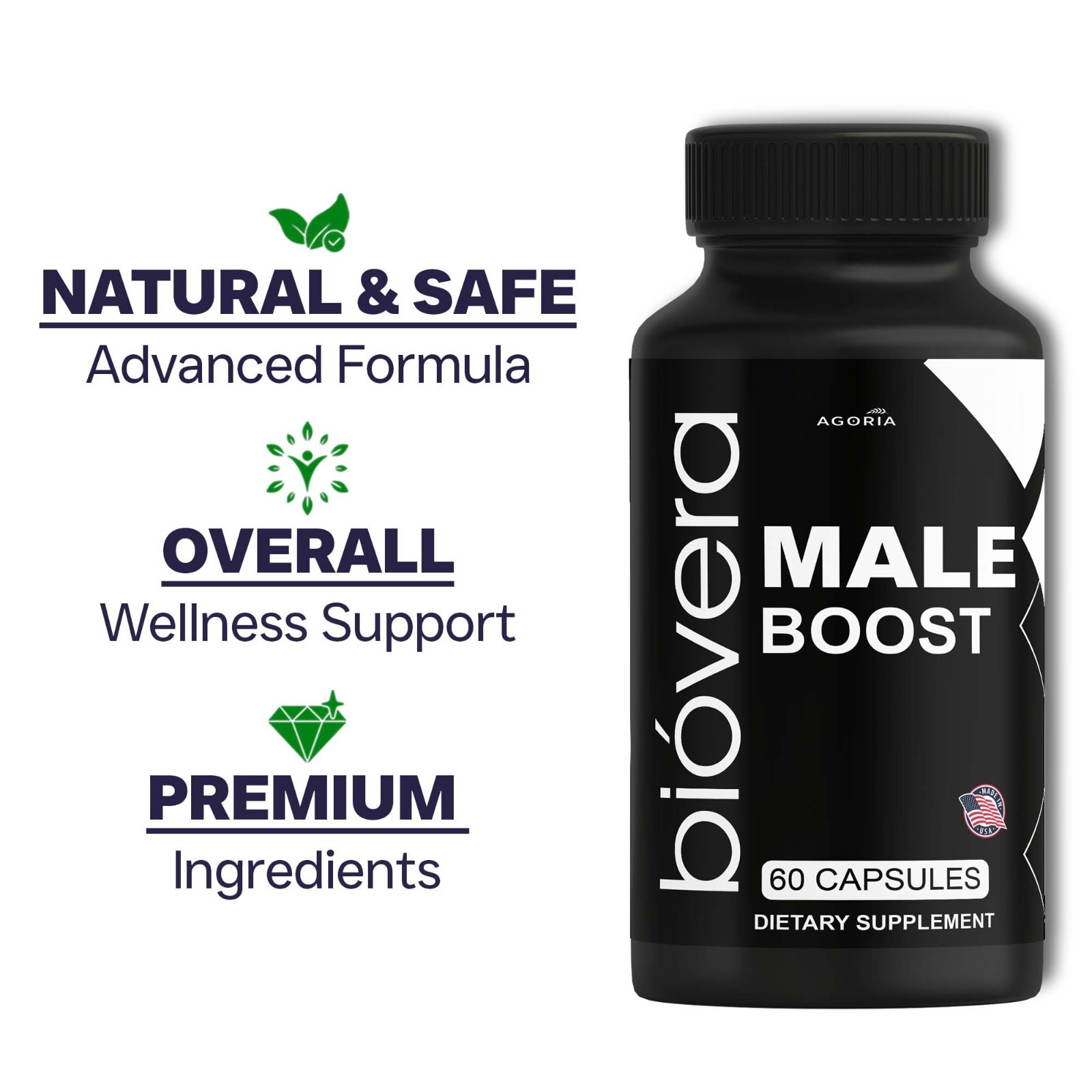 ( 2 Pack )BioVera Male Boost Capsules, Natural Biovera MaleBoost Capsules