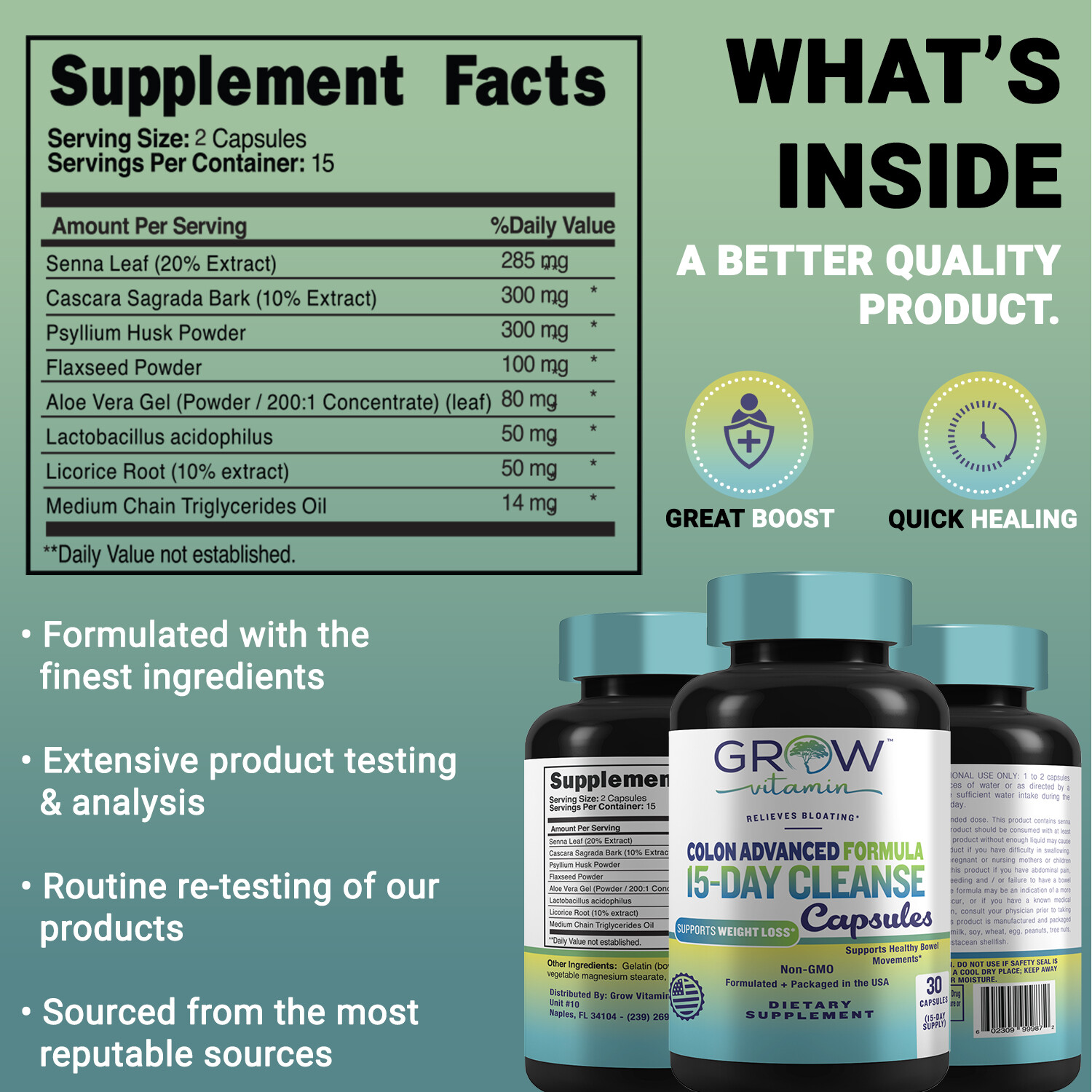 COLON 14 DAY Quick Cleanse Support Detox Weight Loss Increased Energy, NW 2024