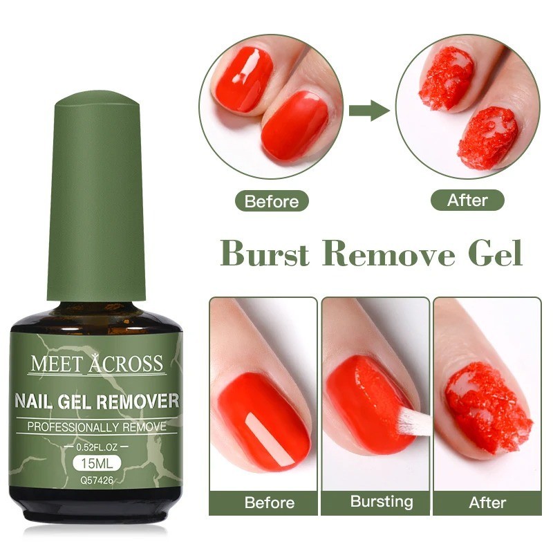 MEET ACROSS 15ml Magic Gel Nail Polish Remover UV Soak Off Cleaner