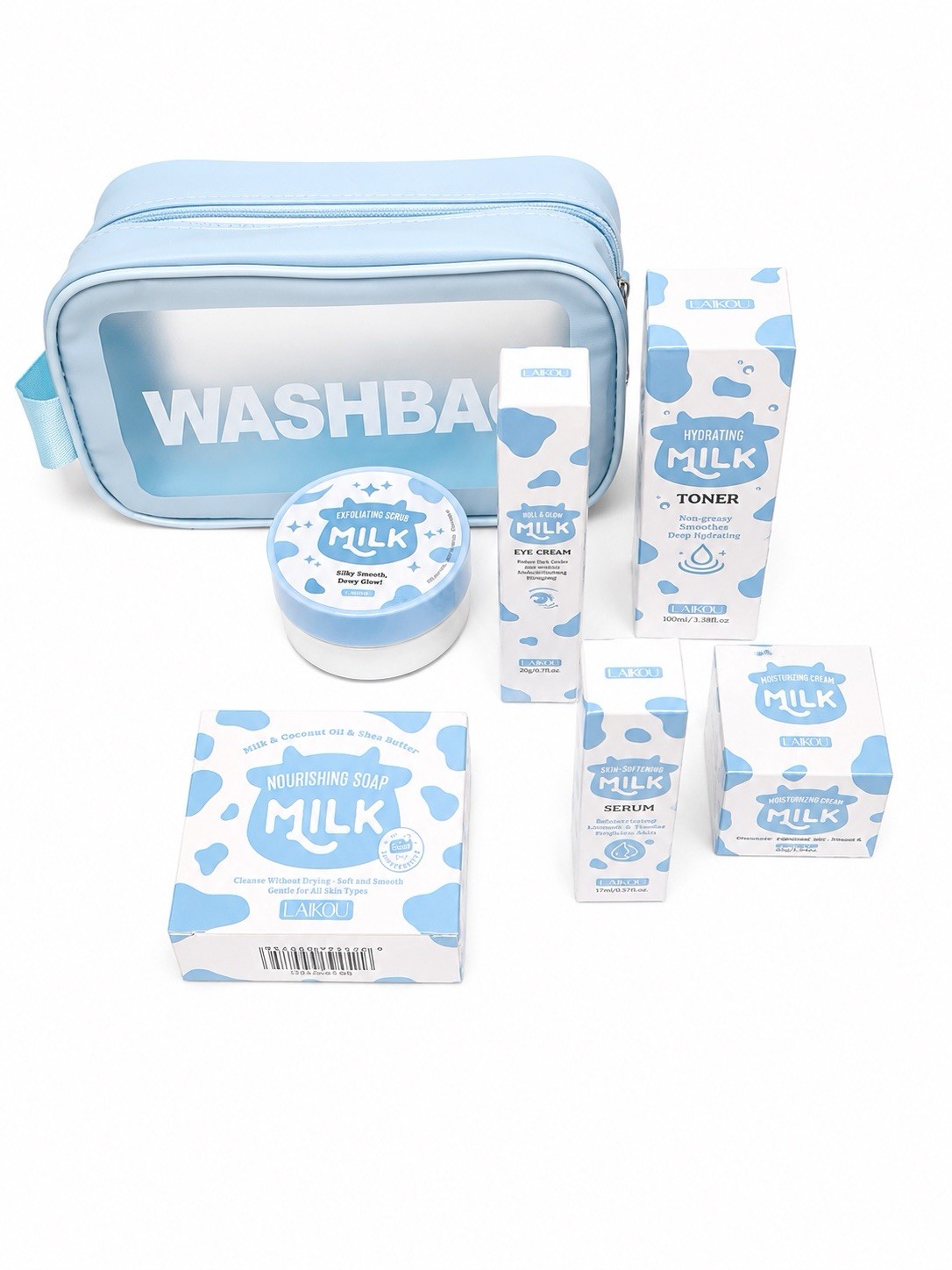 6 Pc Skincare Set |Gentle Daily Care |Gender Neutral |Blue Bag