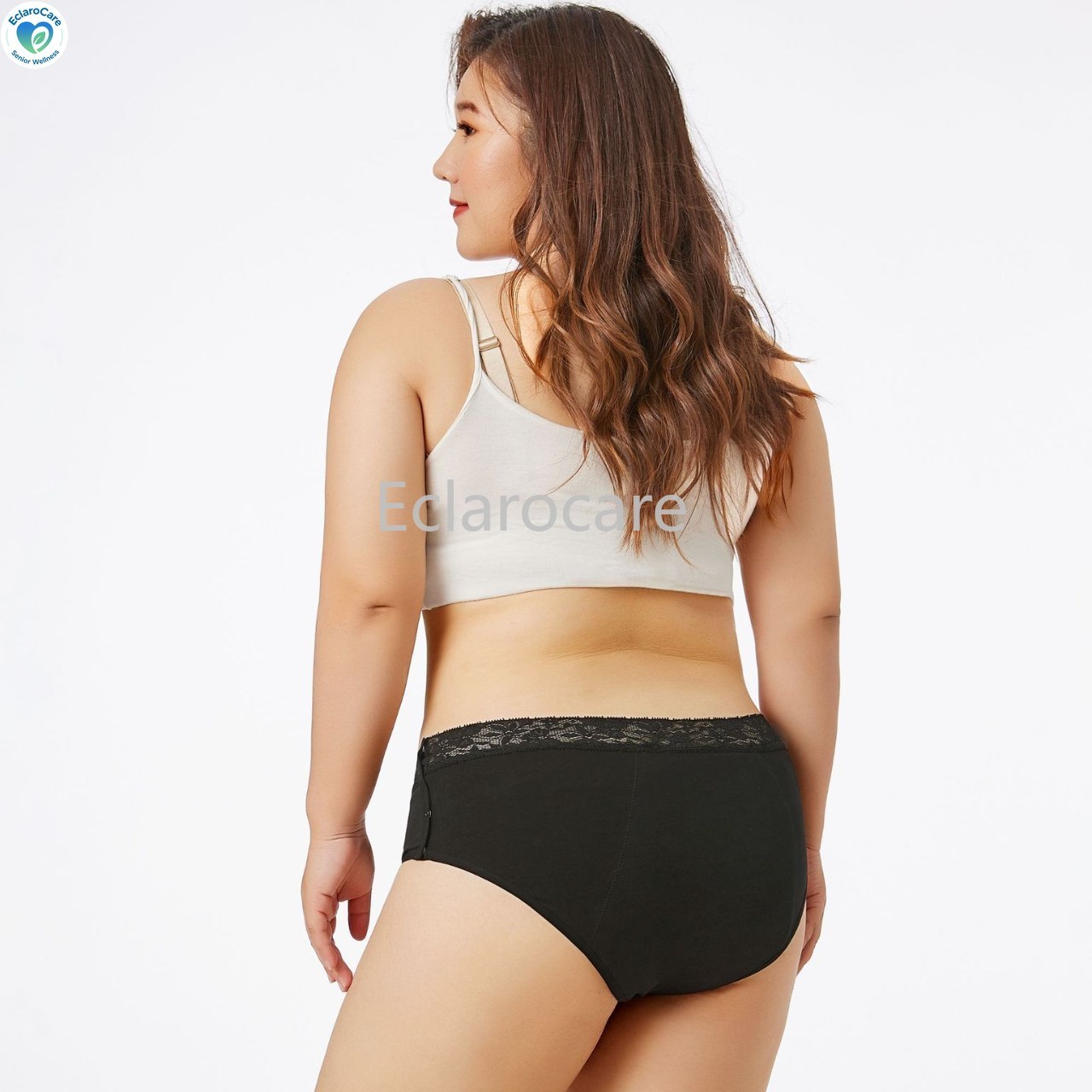 2pcs Adjustable waistband Period Underwear Women Lace Mid-Rise Menstrual Panties