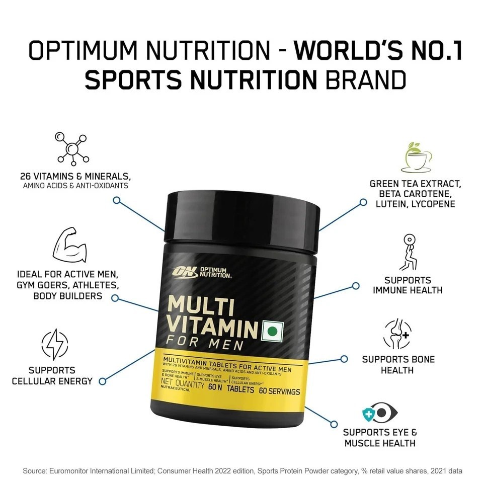 ON Multivitamin for Men – 60 Tabs with 26 Essential Vitamins & Minerals