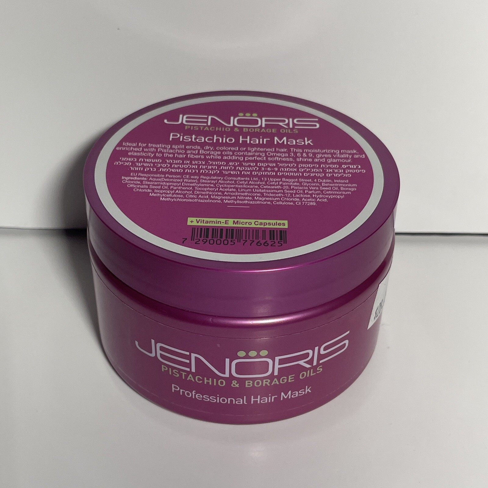 Jenoris Pistachio Hair Mask For Dry Or Treated Hair 250ml 8.45oz Made in Israel
