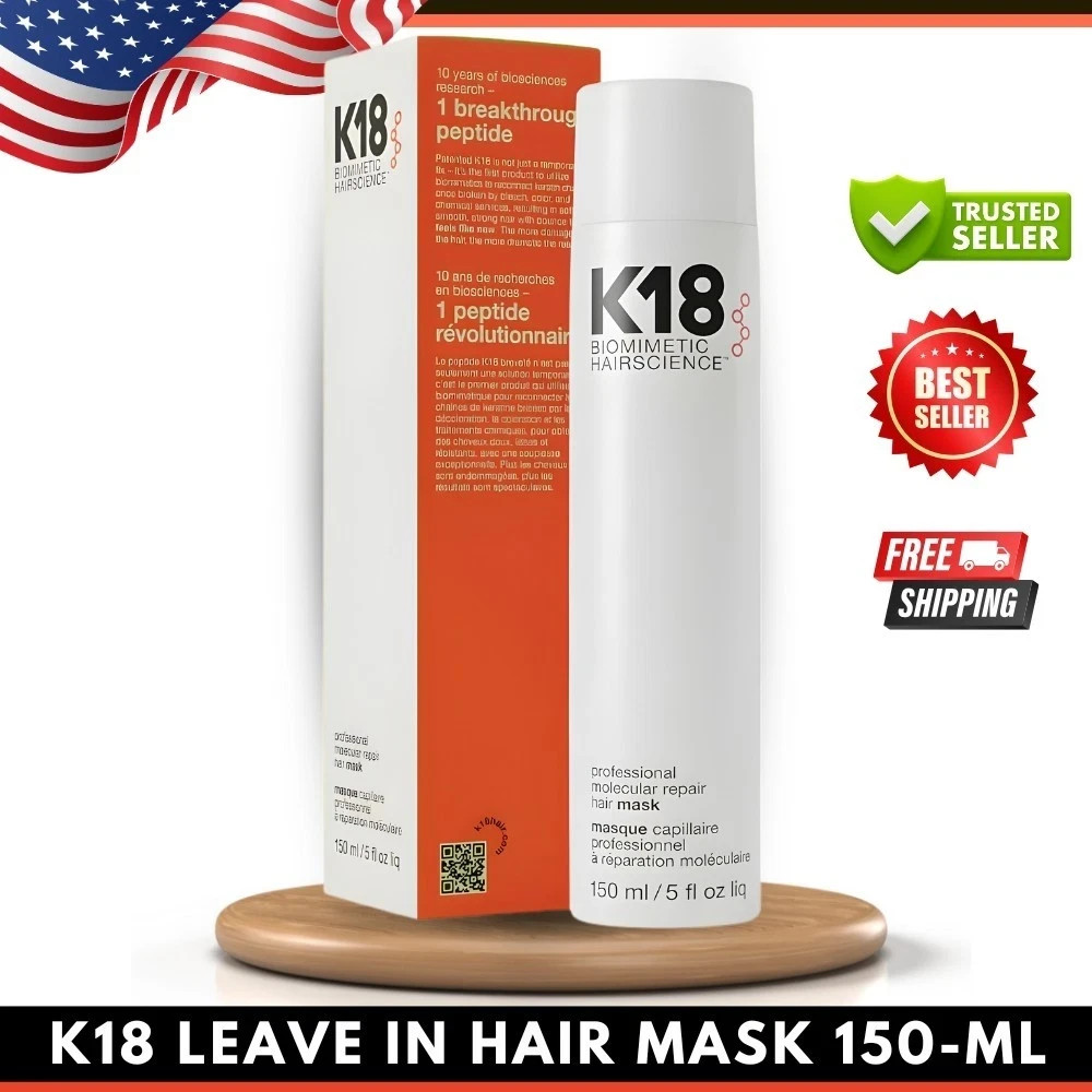 K18 Biomimetic Hairscience Leave-in Molecular Repair Hair Mask- 150ml/5oz Sealed