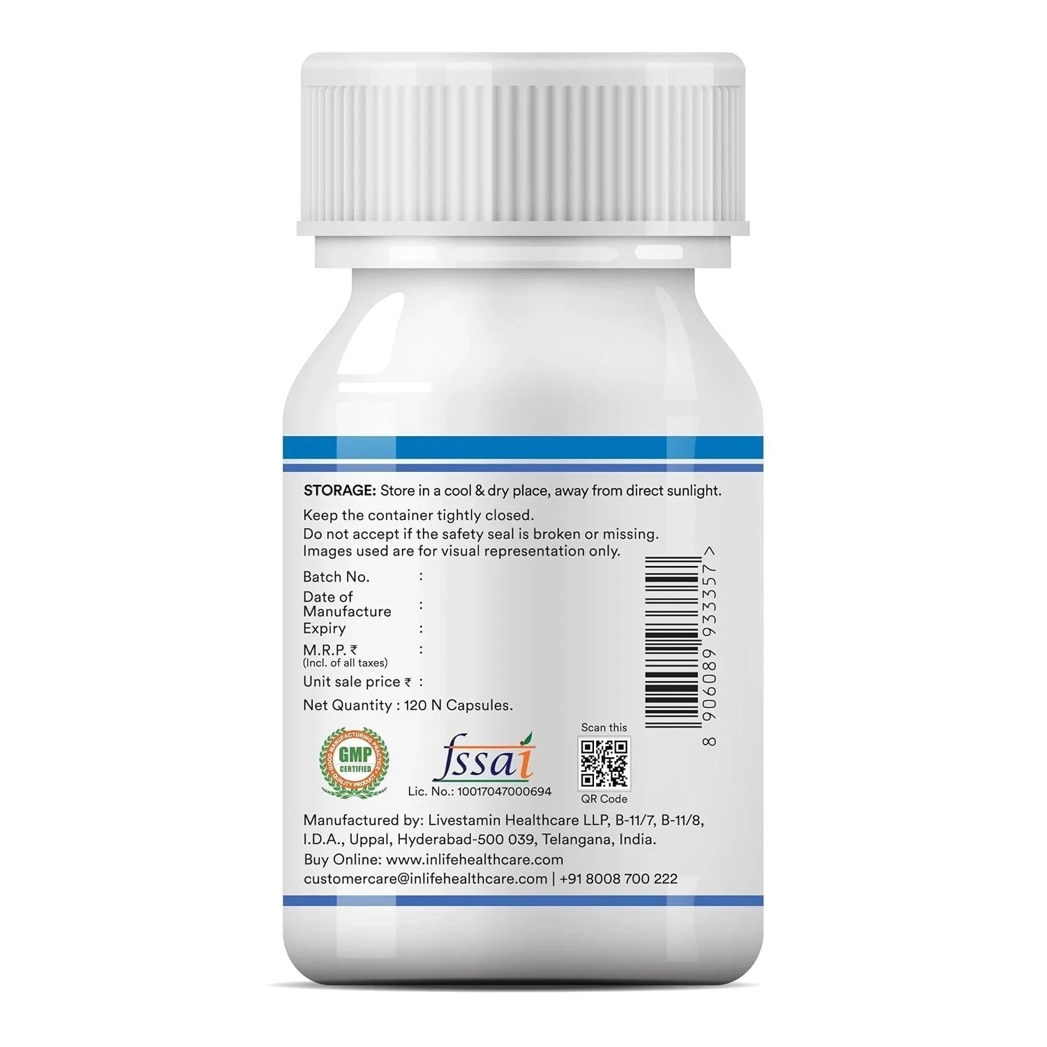 INLIFE Zinc Complex Capsules with Zinc Picolinate & Gluconate 120N