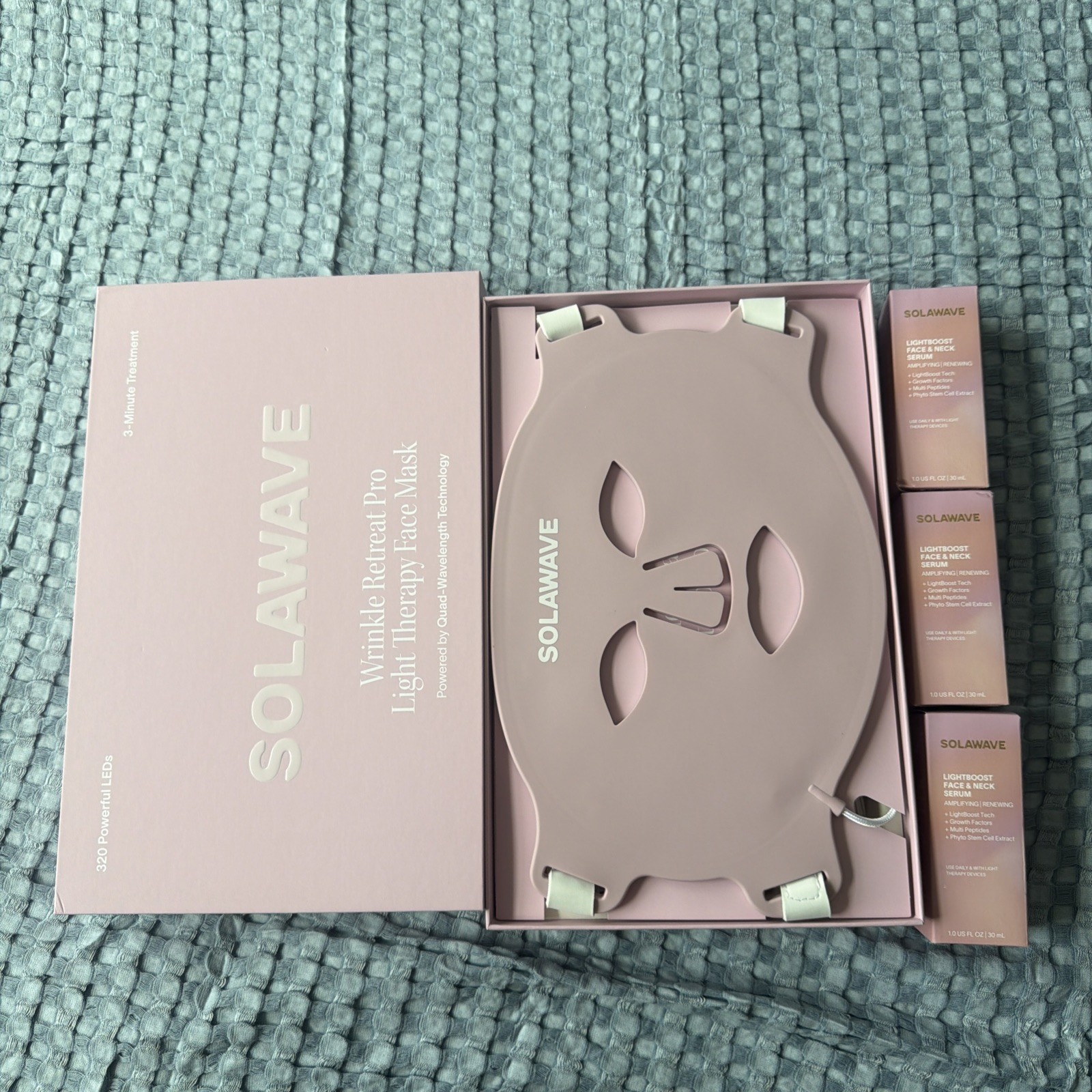 Solawave Pink Red Light Therapy Mask for Face & Neck, Wrinkles Rejuvenation
