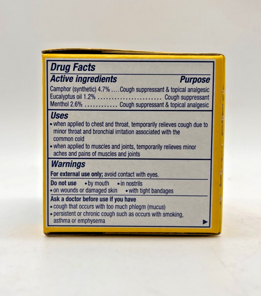 3x VICKS VAPORUB COUGH SUPPRESSANT TOPICAL OINTMENT LEMON SCENT 1.76 OZ EACH