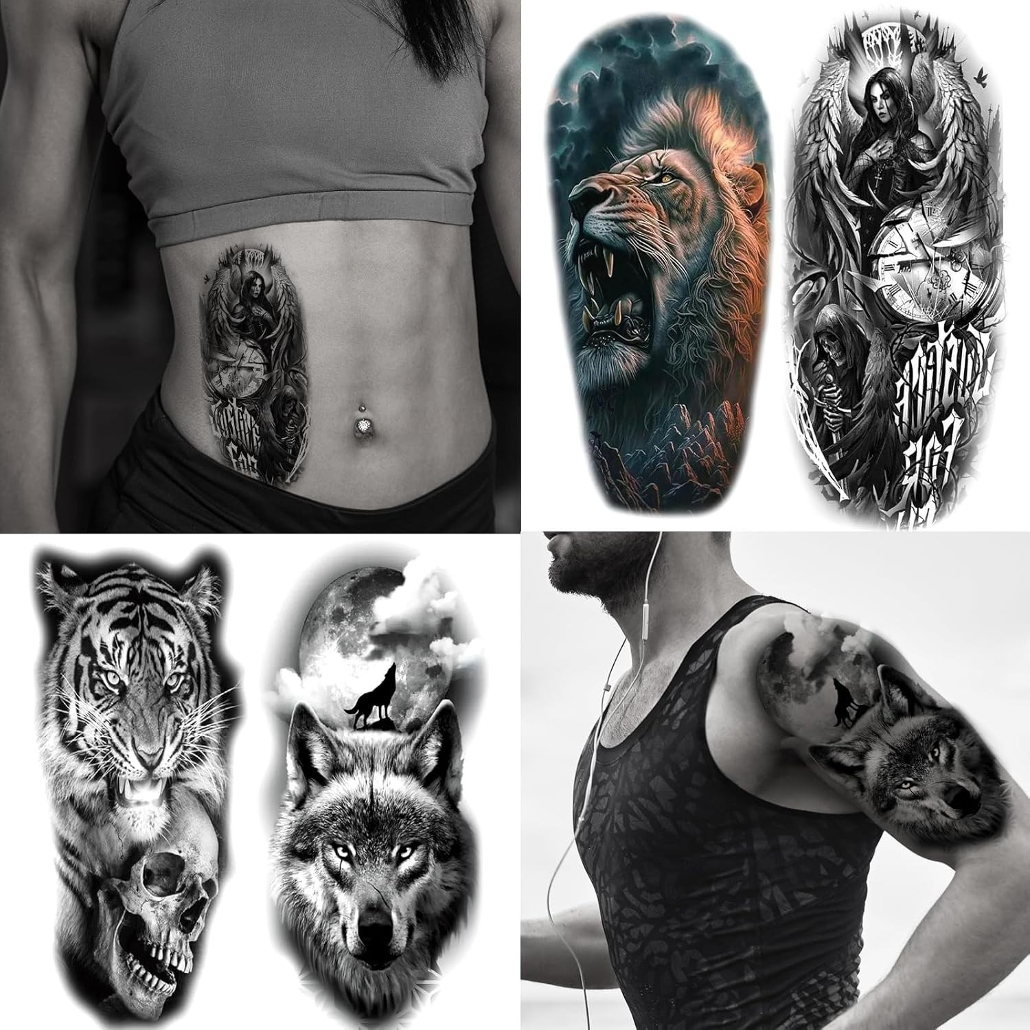 82 Sheets Temporary Tattoo Stickers, Body, Arm, Chest, Legs For Men and Women
