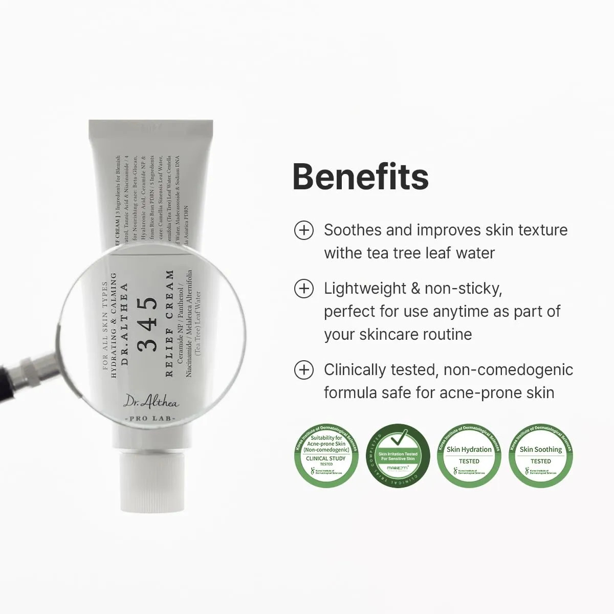 Dr. Althea 345 Relief Cream Daily Face Moisturizer PDRN Niacinamide 15ml Vegan