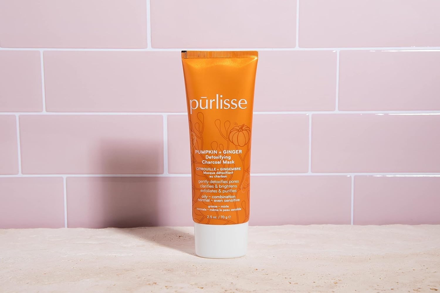 Purlisse Pumpkin & Ginger Detox Charcoal Mask – Brightening, Soothing & Clari…
