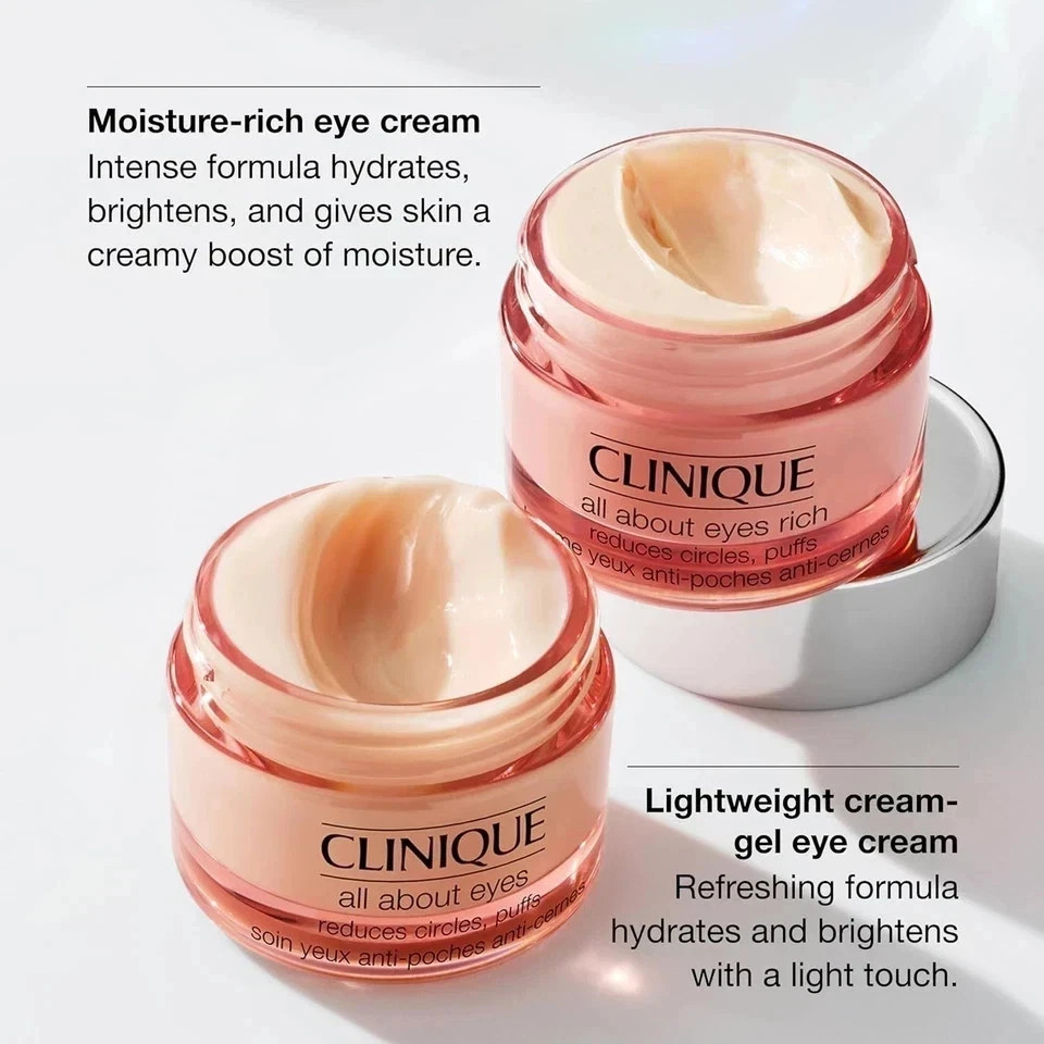 Clinique All About Eyes Eye Cream 15ml / 0.5oz Puffiness Dark Circles New Sealed