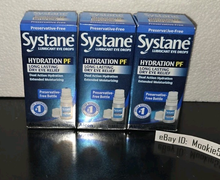 EXP 01/2025+! 3 Lot Systane HYDRATION PF Preservative-Free Dry Eye Drops 10mL