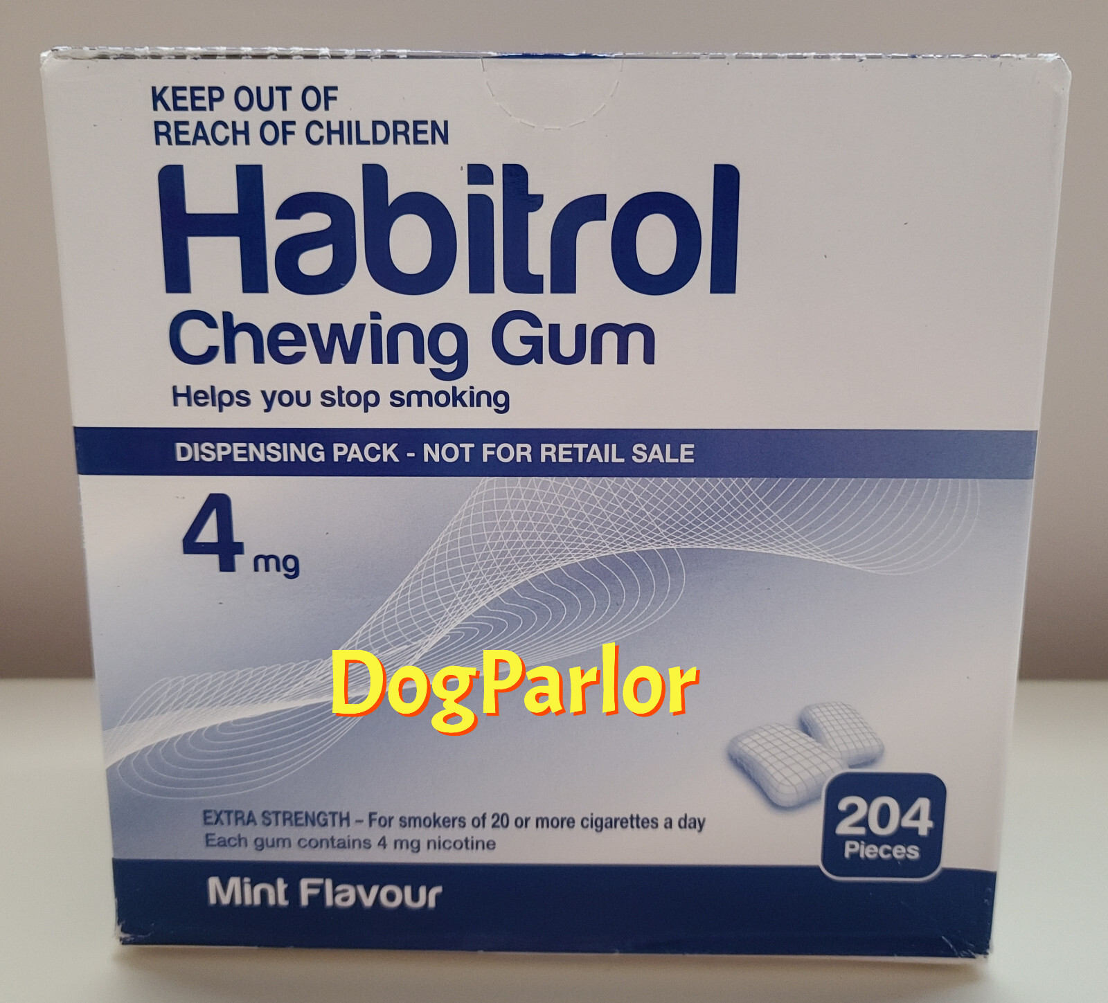 Habitrol Nicotine Gum 4mg Mint Bulk 4 Boxes = 816 Pieces Priority Ship 11/2024