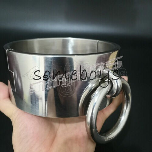 Stainless Steel Heavy Height 6cm Male/Female Big Rings Neck Restraint Collar New