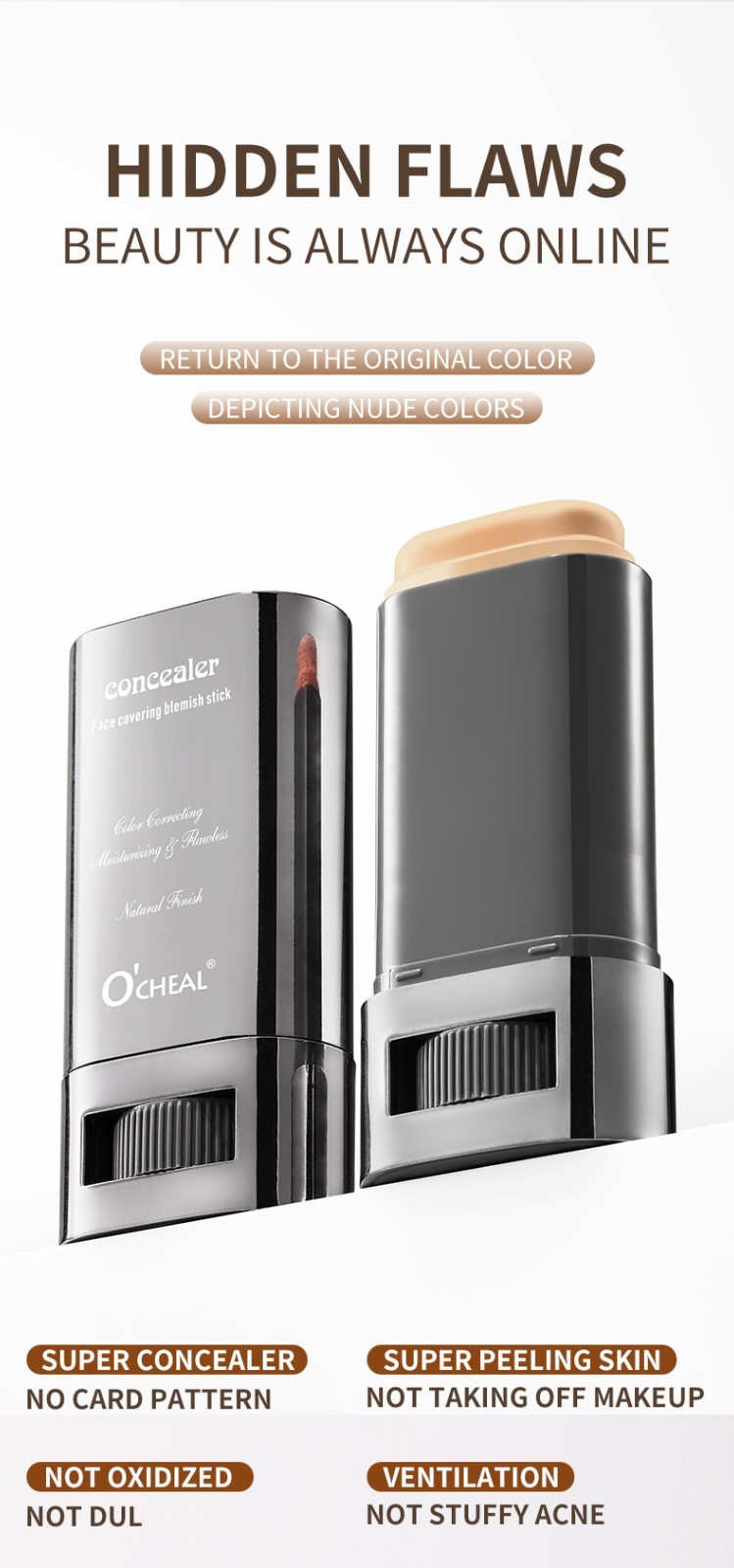 Eraser Foundation Stick Nose contour concealer cream to cover acne marks and bri