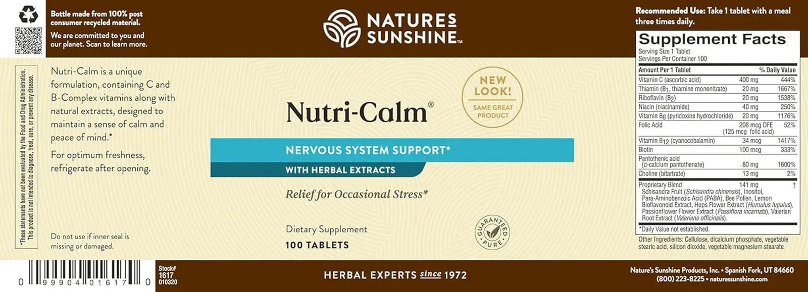 Nature’S Sunshine Nutri-Calm- Herbal Stress Relief Supplement for Natural Relief