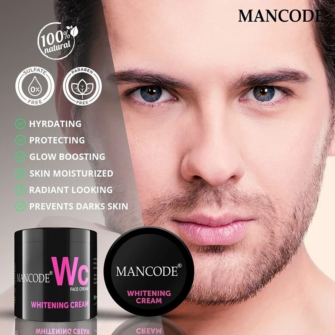 Mancode Whitening Cream For Men Dark Spot Reduction Non Greasy Moisturiser – 100