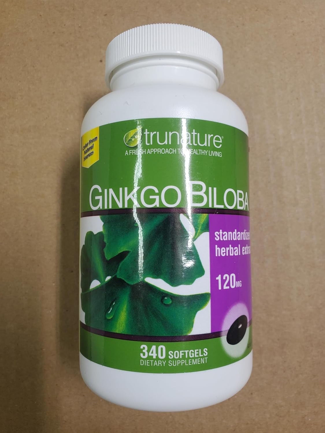 Tru Nature Ginkgo Biloba 340 Softgels for Brain Support