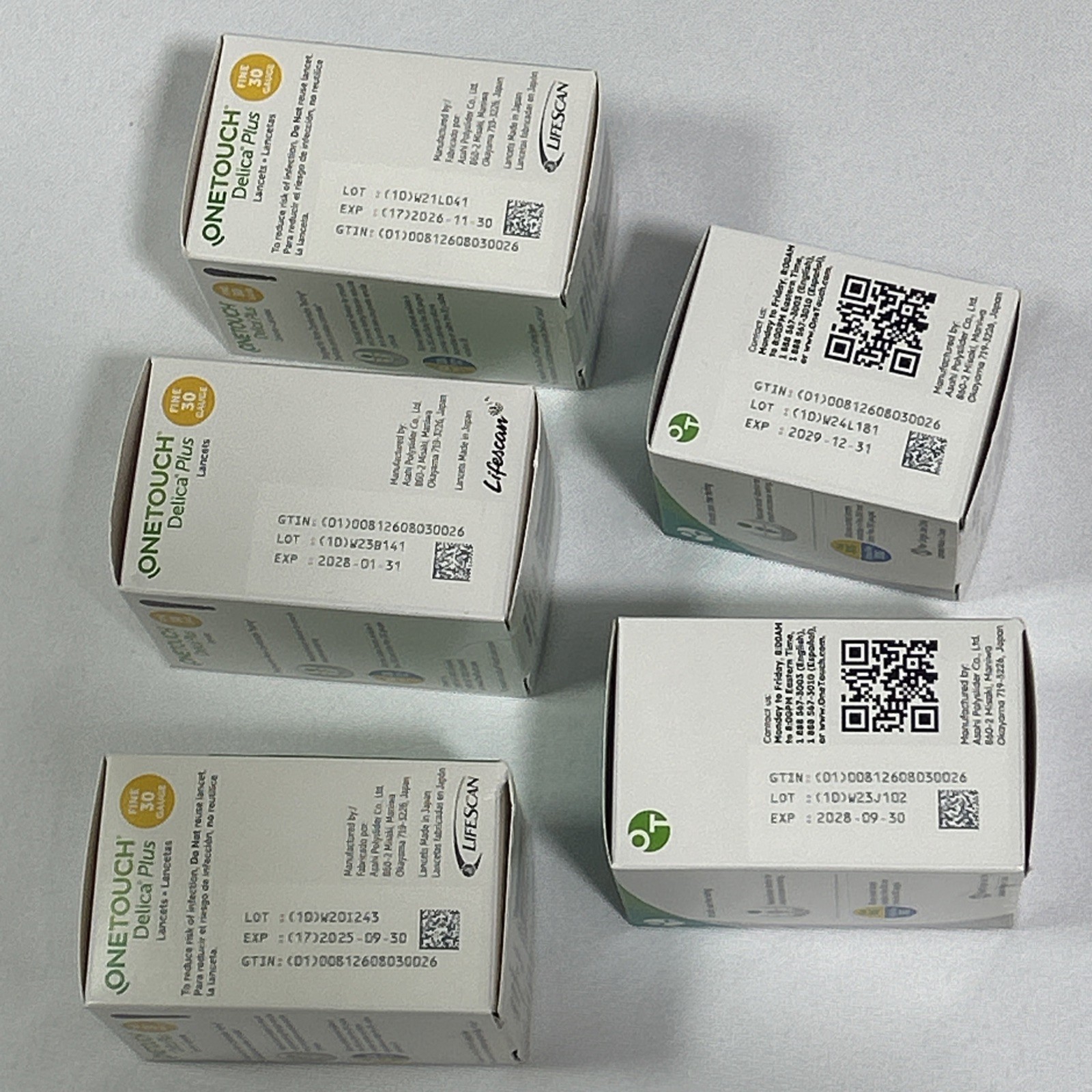 500 ONETOUCH DELICA PLUS 30 GAUGE LANCETS (5×100) EXP. 09/2025-12/2029 HSA/FSA