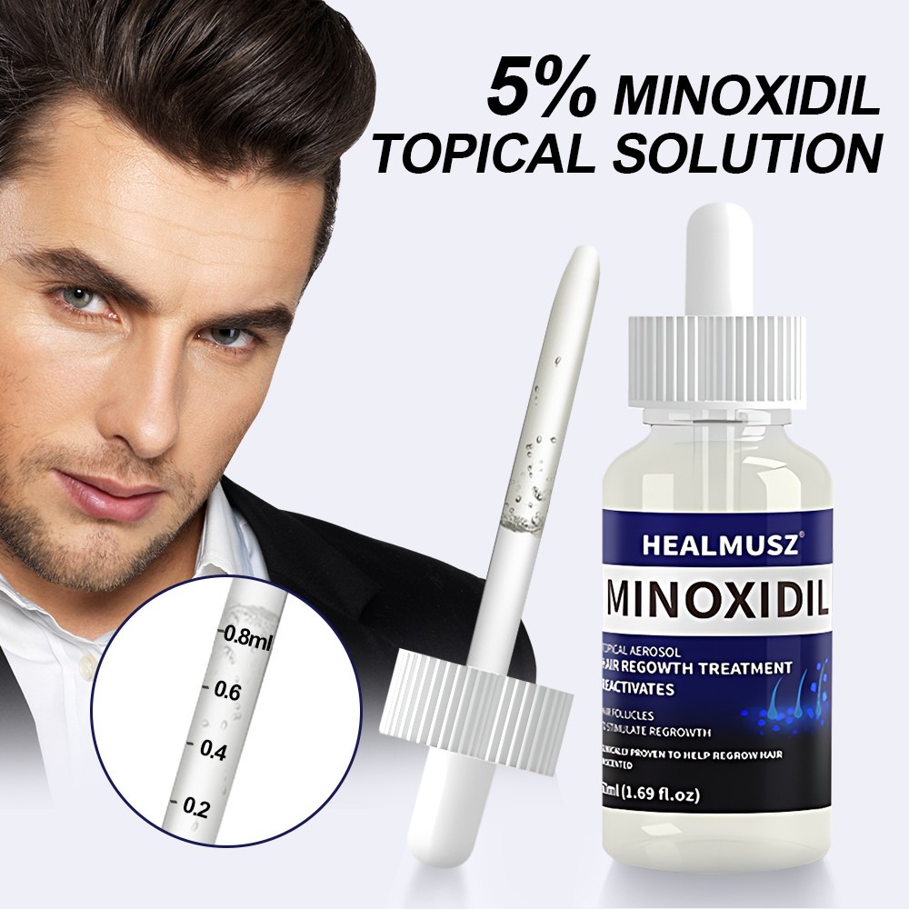 HEALMUS Minoxidil 5% Extra Strength Men 2-10 Month Supply Hair Regrowth Solution