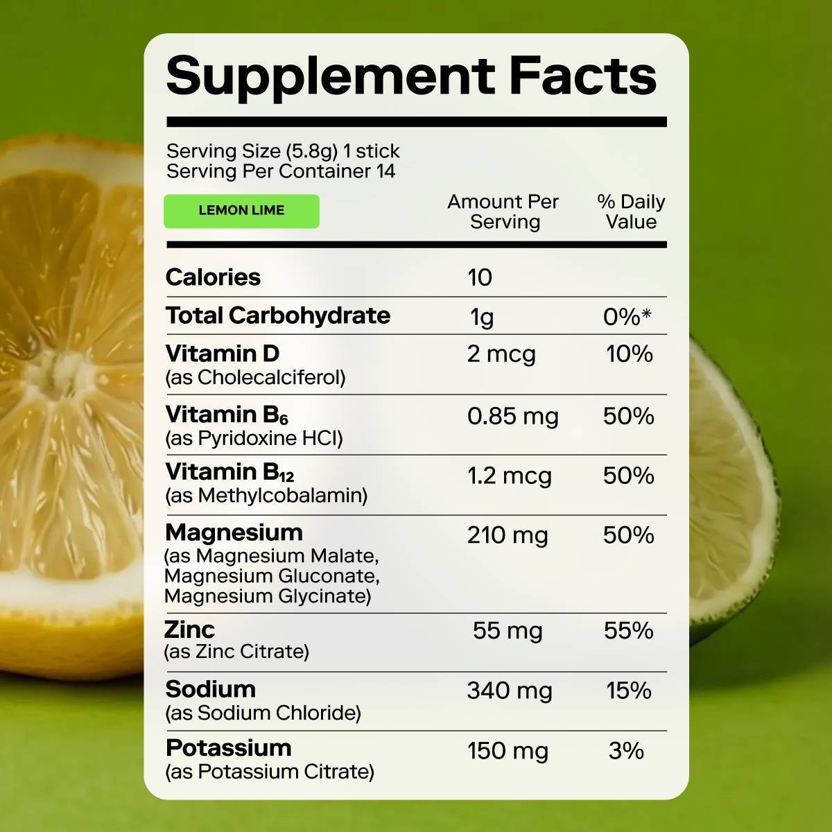 Magna Hydration Electrolyte Mix Stick Pack Dietary Supplement Vegan Powder -10ct