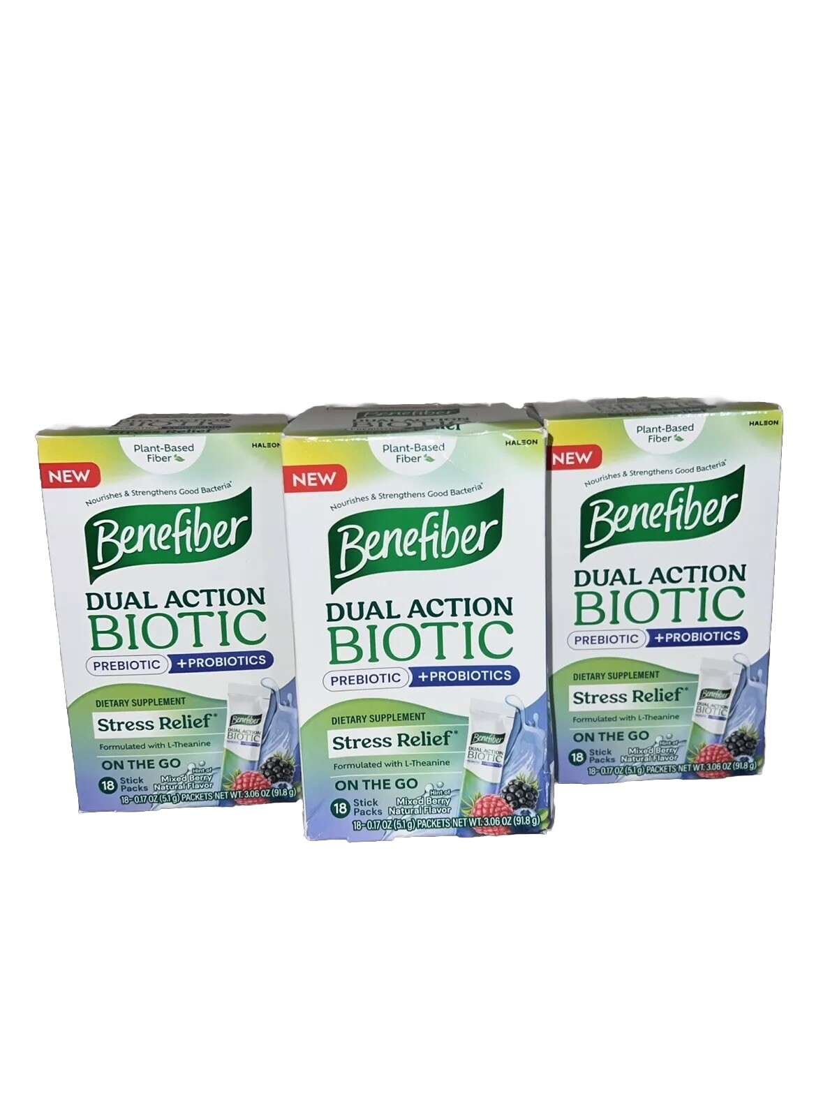 Benefiber Dual Action Biotic, 54 Loose Stick Packs Mixed Berry Exp 12/25