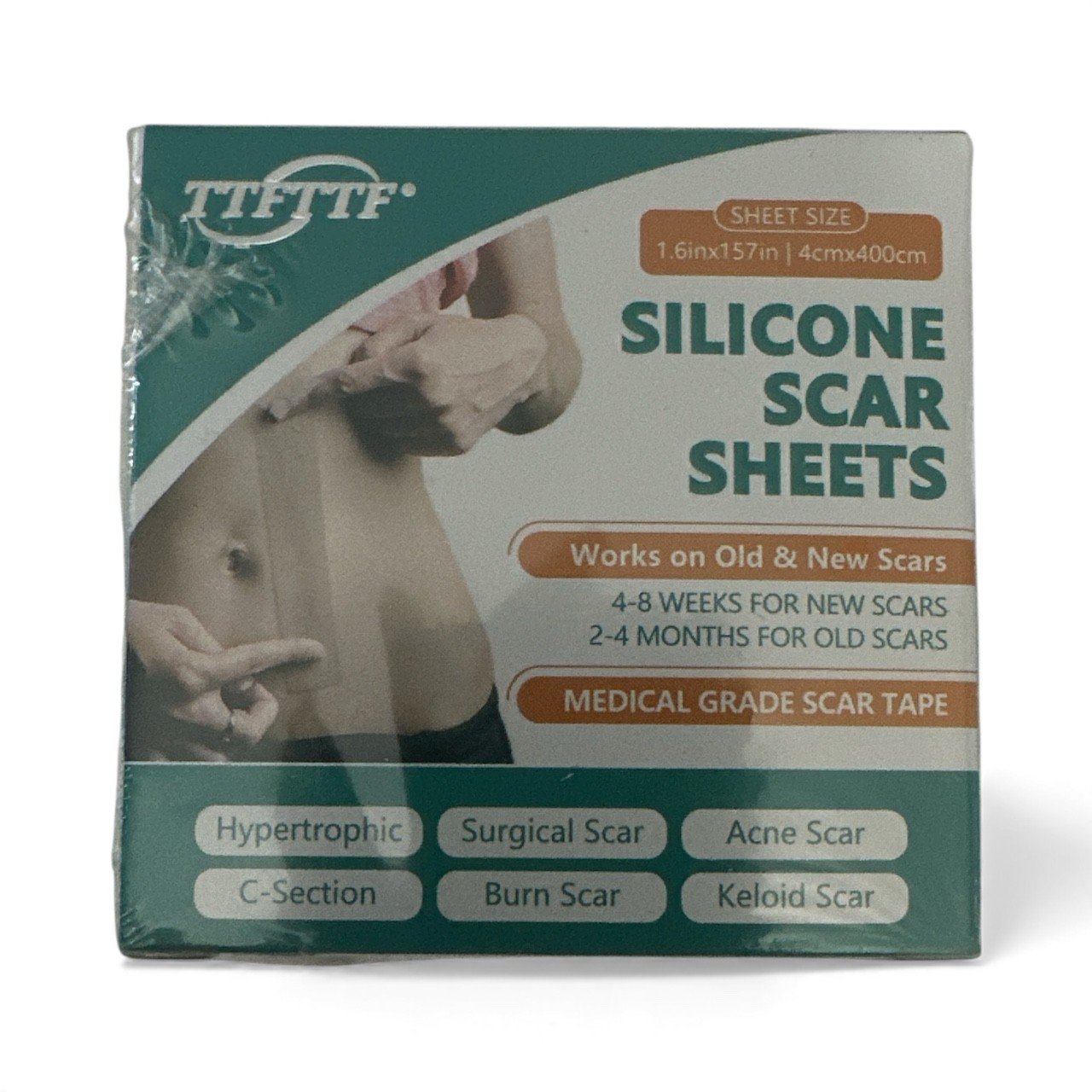 2 Pc Silicone Scar Sheet Medical Grade 1.6in x 60in/4cm x 150cm – Exp.05/28