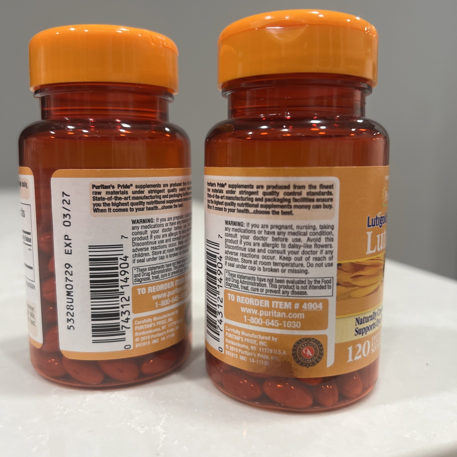 Lutein 20 mg w/ Zeaxanthin 120 Softgels (2 Pack) Support Eye Health 03/2027 New