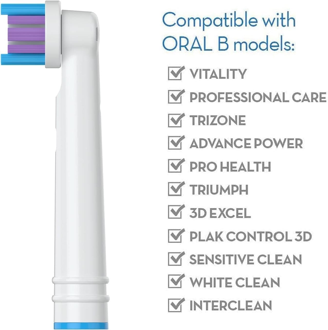 4 Pack Oral-B Braun Replacement Brush Heads Electric Toothbrush Refill Heads