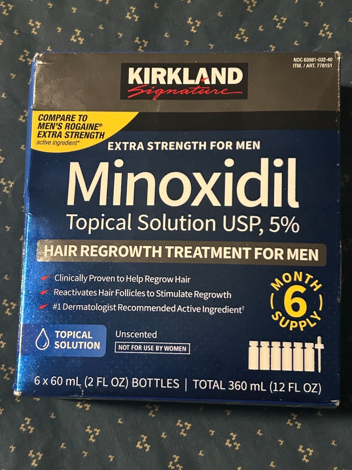 Kirkland Signature Minoxidil 5% Men Hair Regrowth Solution 6 Month Bottles-8/27