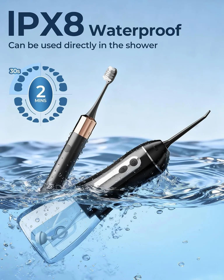 Electric Toothbrush with Water Flosser Sonic Oral Care Waterproof Family Set
