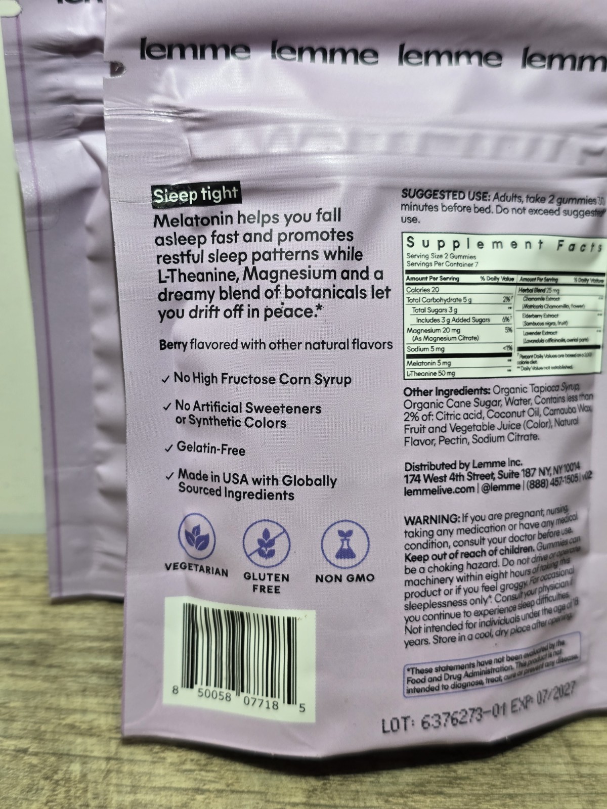 Lemme Sleep Gummies 28 Count Melatonin & Magnesium (2 Packs Of 14 Ct) Sealed