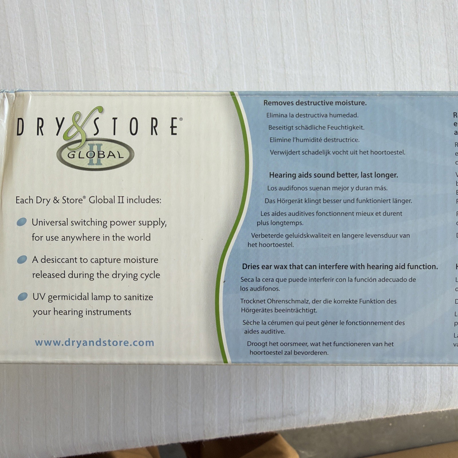 Dry & Store Global II Hearing Aid Conditioner Dryer DryBrik Box Cord NIB TRG-AA