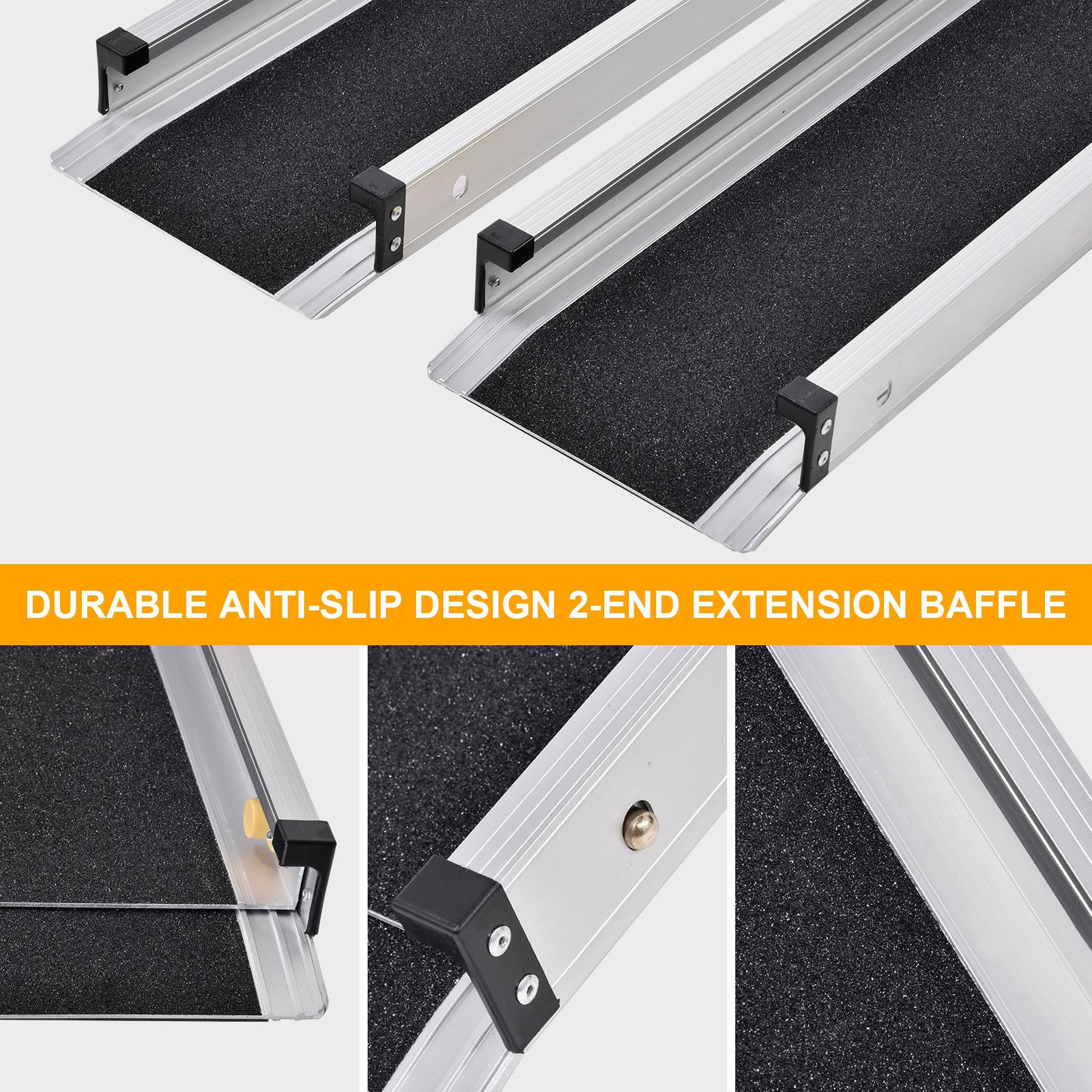 2 Pack Telescopic Aluminum Alloy Wheelchair Ramp 4/6/8 Ft Mobility Ramp 660 Lbs