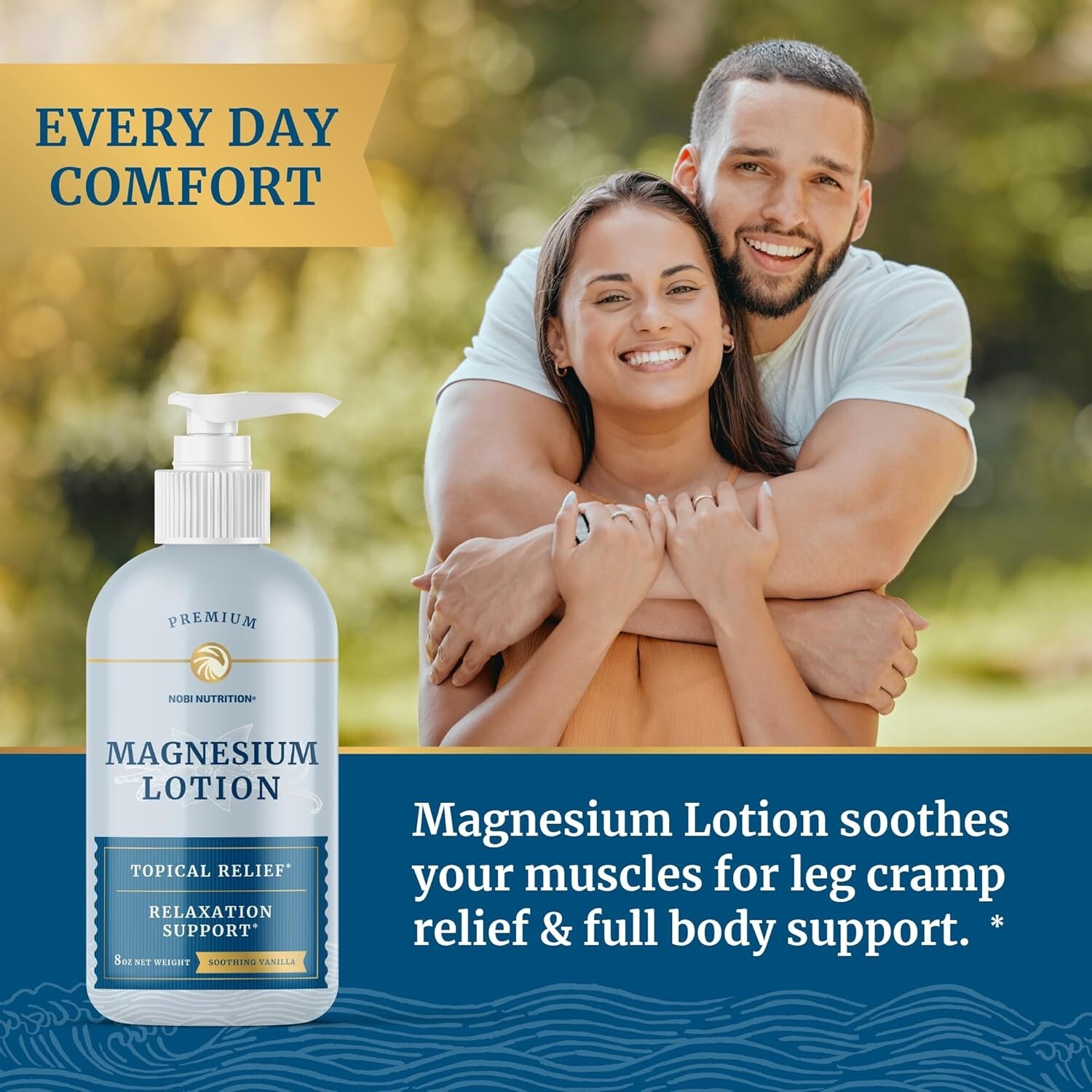 M3 Magnesium Lotion to Relieve Muscle Cramps & Soreness Calming Recovery, 8 oz