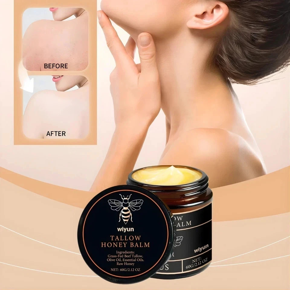 Grass-Fed Beef Tallow and Honey Balm, Beef Tallow Skin Care, Moisturising Cream