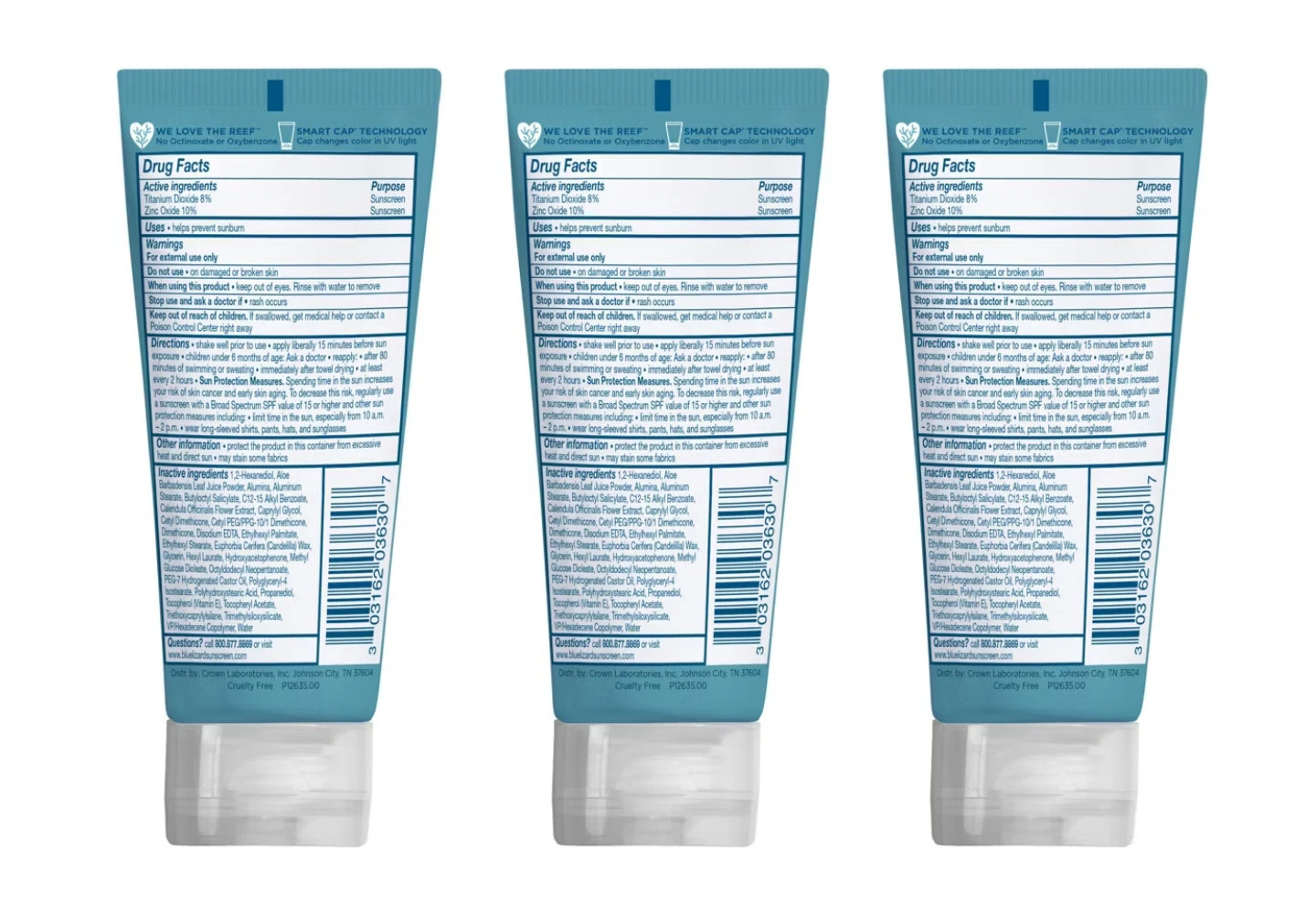 BLUE LIZARD Baby Mineral Sunscreen with Zinc Oxide, SPF 50+ 3 PACK