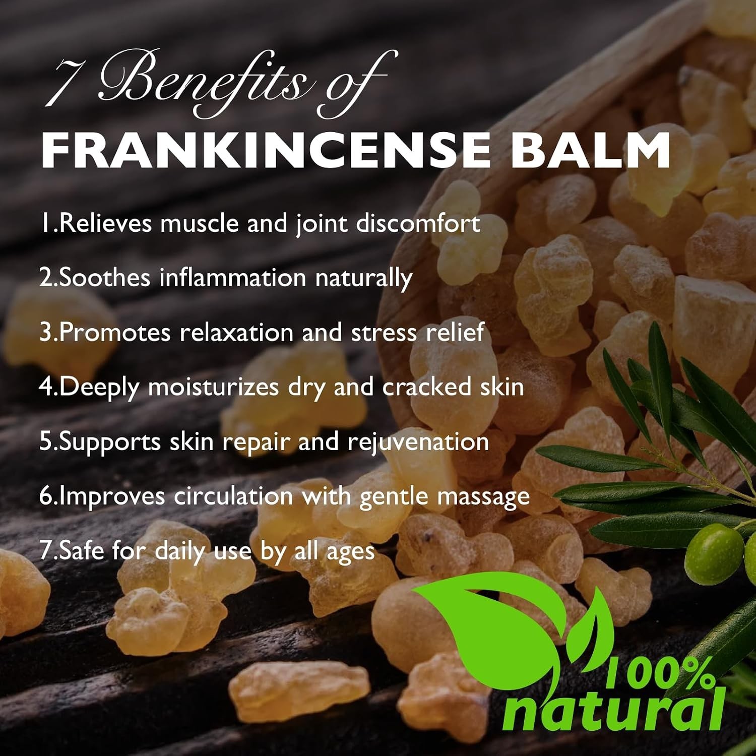 Frankincense Balm 2.1Fl Oz, Deep Moisturizing Frankincense Cream for