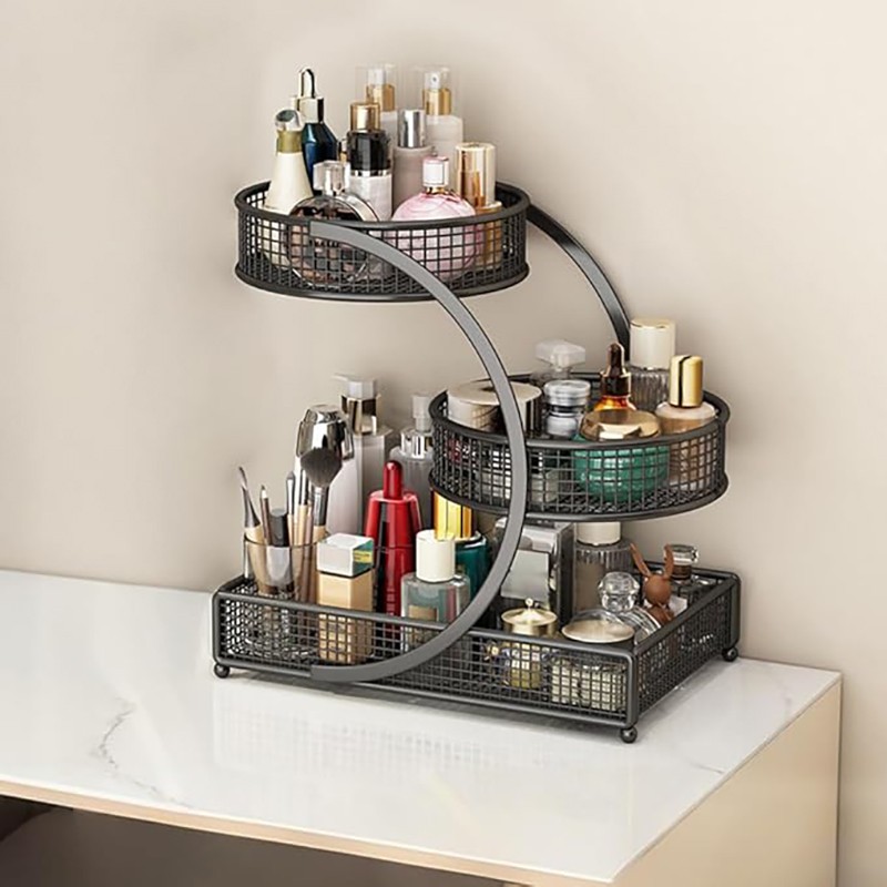 3 Tier Dresser Shelf Cosmetic & Makeup Organizer for Vanity Bathroom Countertop