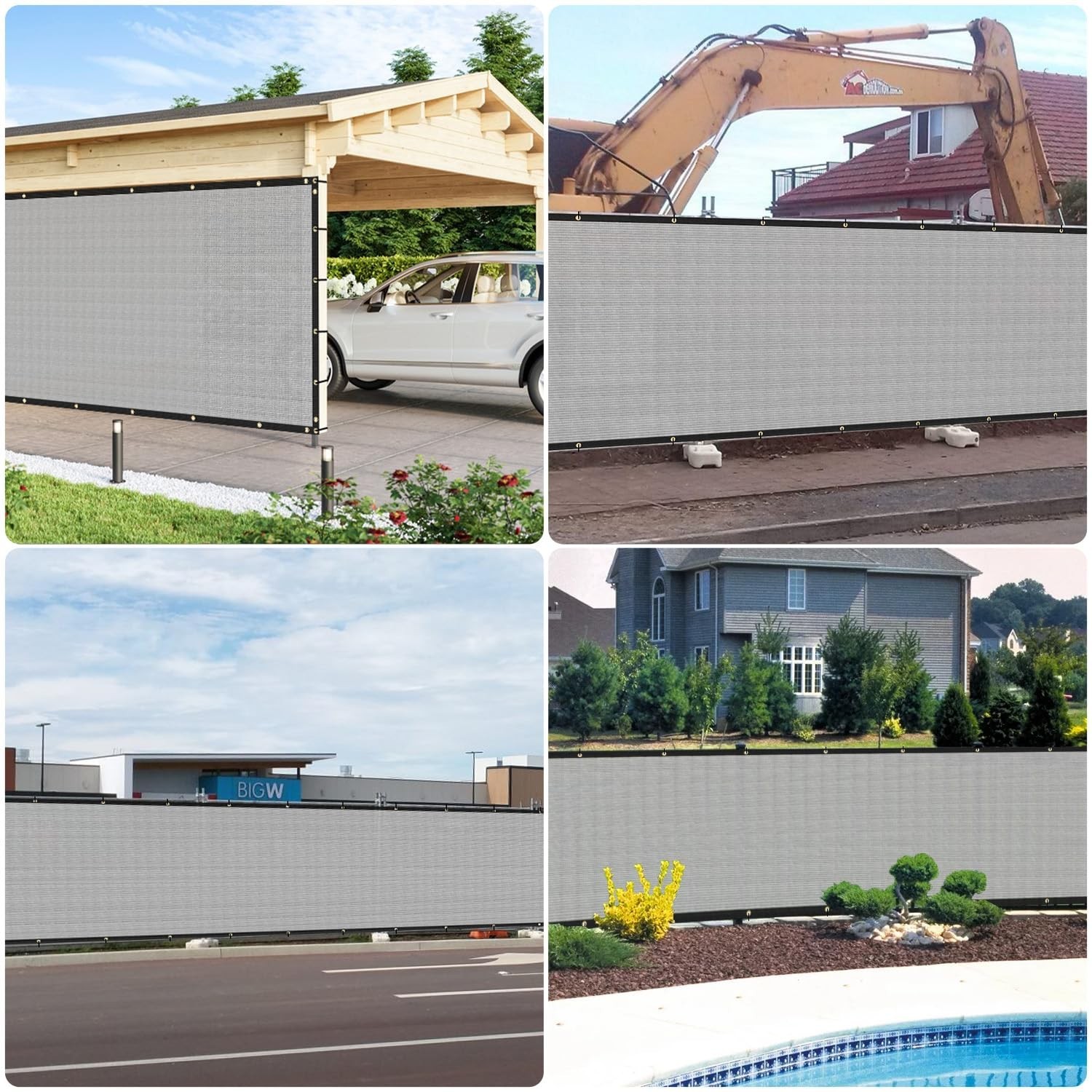 E&K Sunrise 4′ x 50′ Privacy Fence Screen with Grommets, Outdoor Windscreen F…
