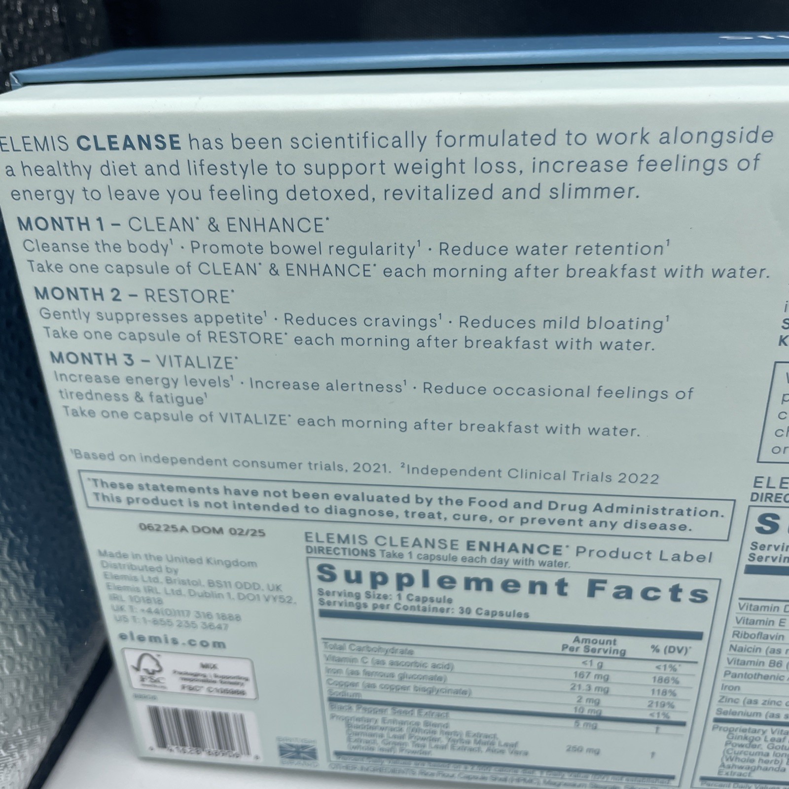 Elemis CLEANSE 90 Day Body Performance System Dietary Supplement Expires 2028
