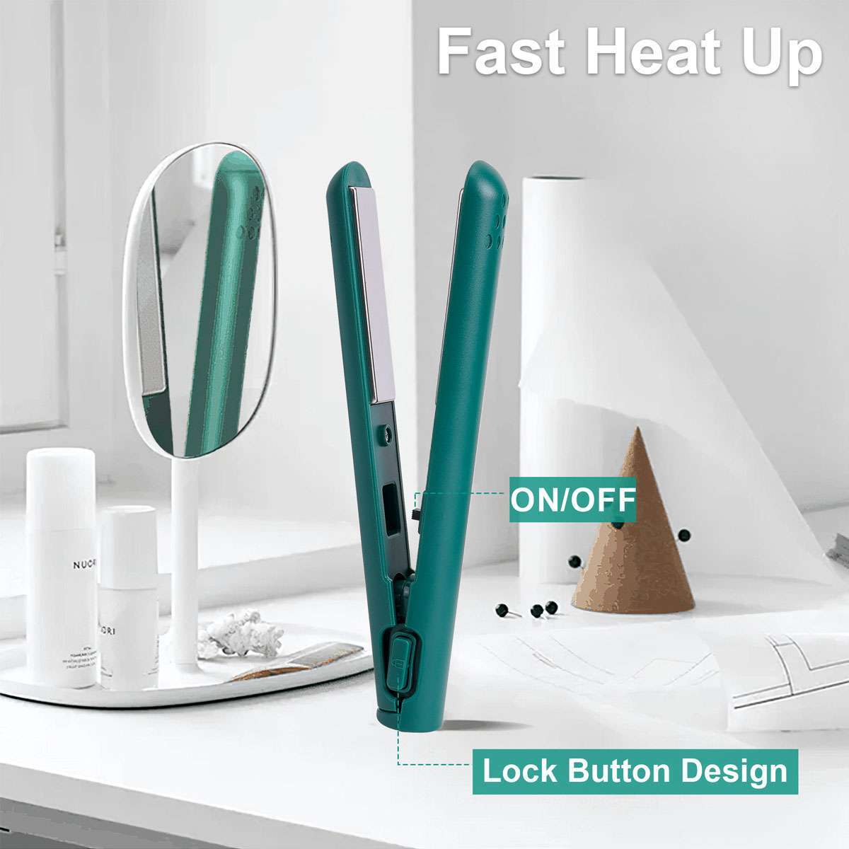 Mini Dual Purpose Curling Iron,Upgrade Small Hair Straightener,Portable 2 in 1
