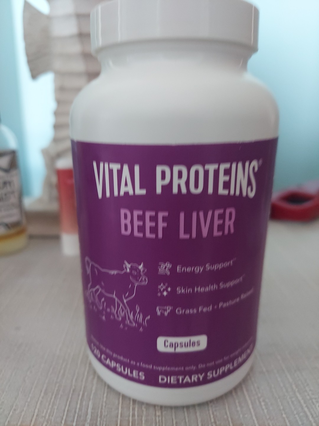 Vital Proteins Grass Fed Beef Liver Capsules, 750 mg, 120 Count