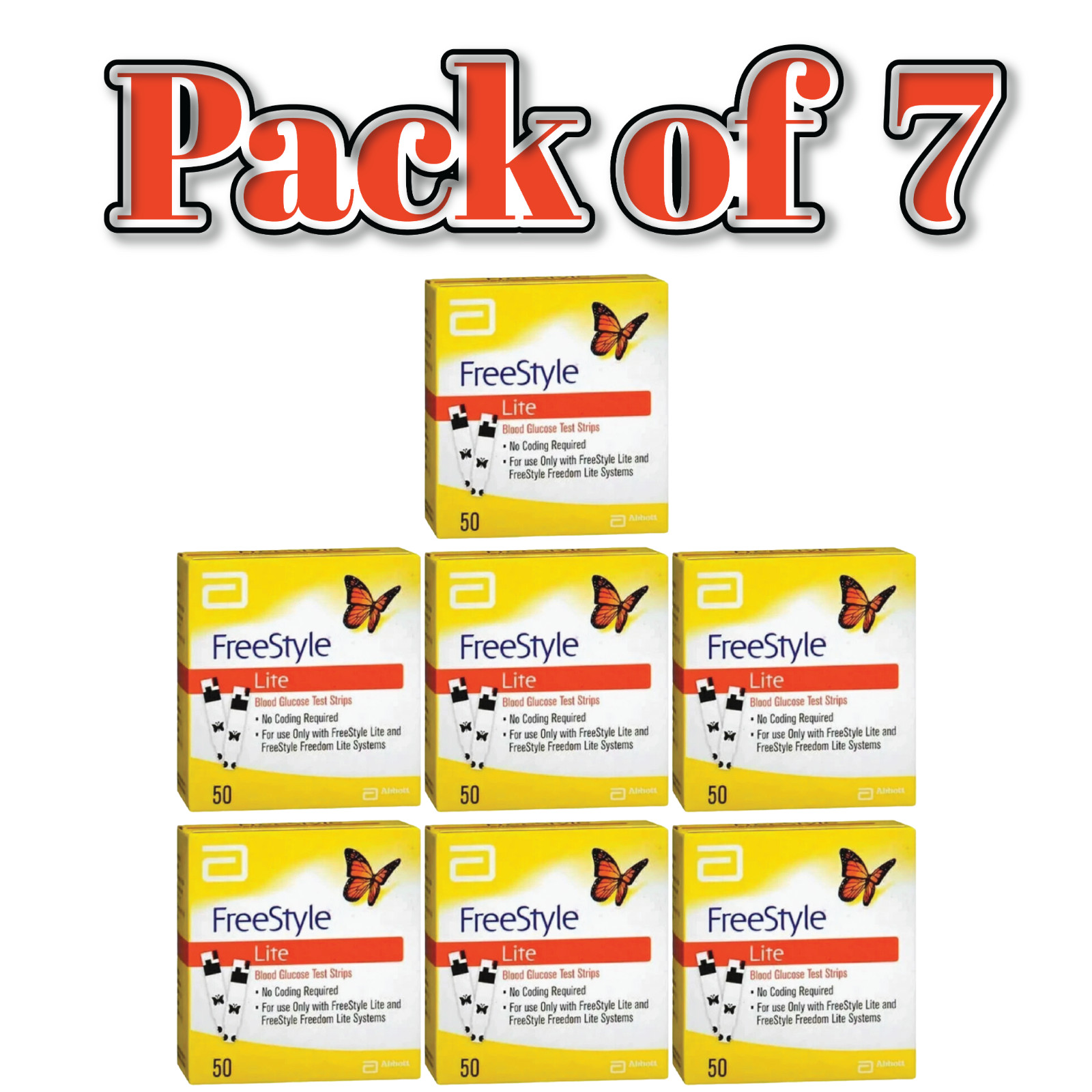 (7 x 50CT Strips) lite test strips free-style 350ct
